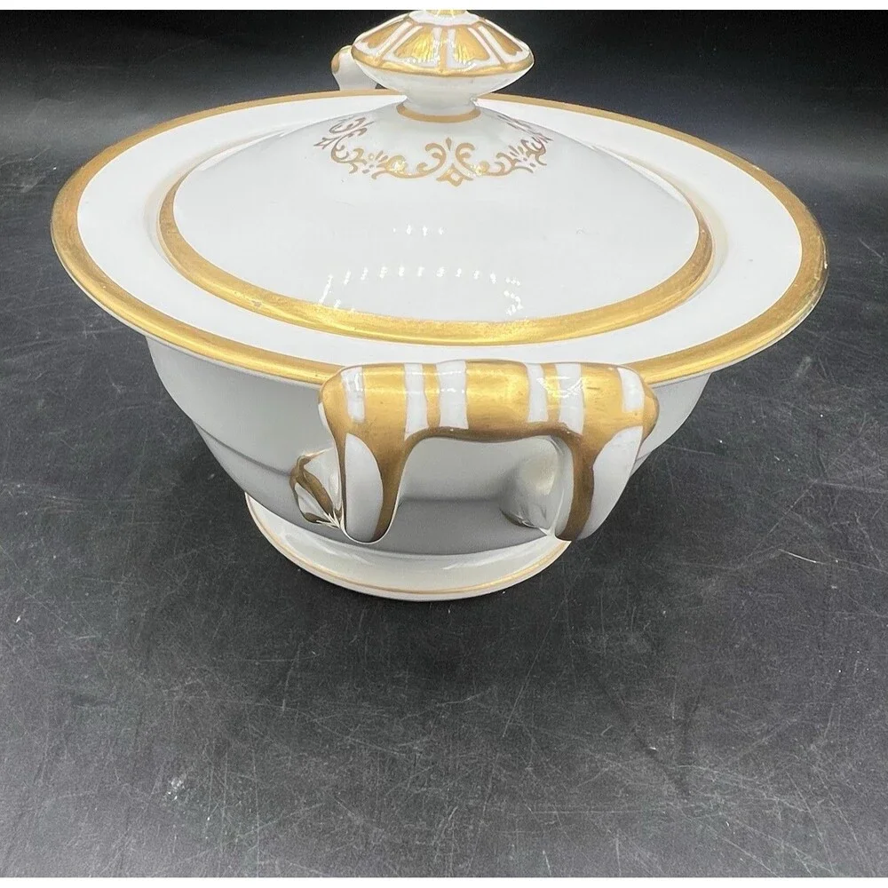 Noritake Patricia Creamer & Covered Sugar Bowl Gold Trim White Japan Vintage